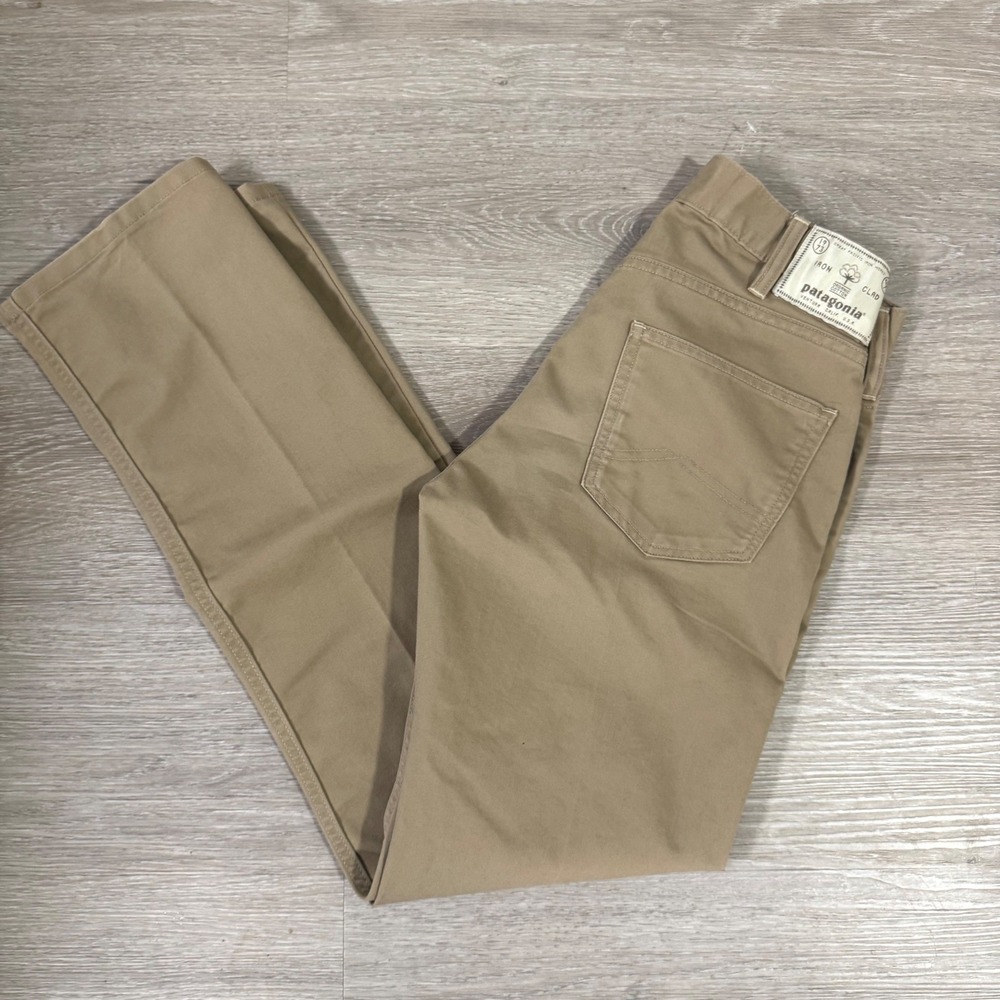 Patagonia Straight Fit Canvas Pants Mens 28x30 Tan Brown Organic Cotton 56480